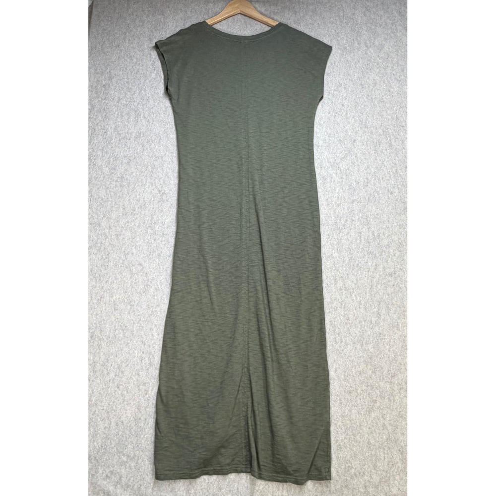 Universal Thread Olive Green Slub Knit V-Neck Maxi Dress Womens XS Boho Earthy - Picture 2 of 6